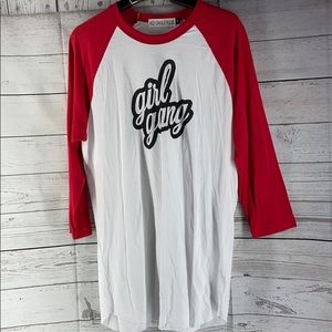 Kid Dangerous Womens Girl Gang 3/4 Sleeve Raglan Top Size M